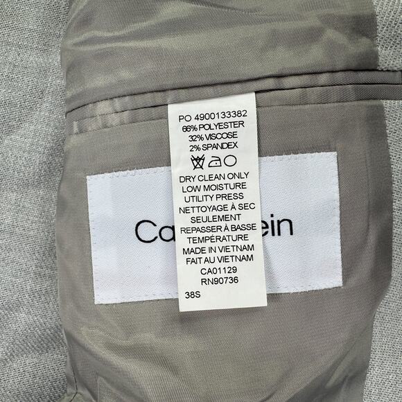 Calvin Klein Mens X Slim Fit Soft Solid Sport Coat Heather Gray 38S - Picture 5 of 5